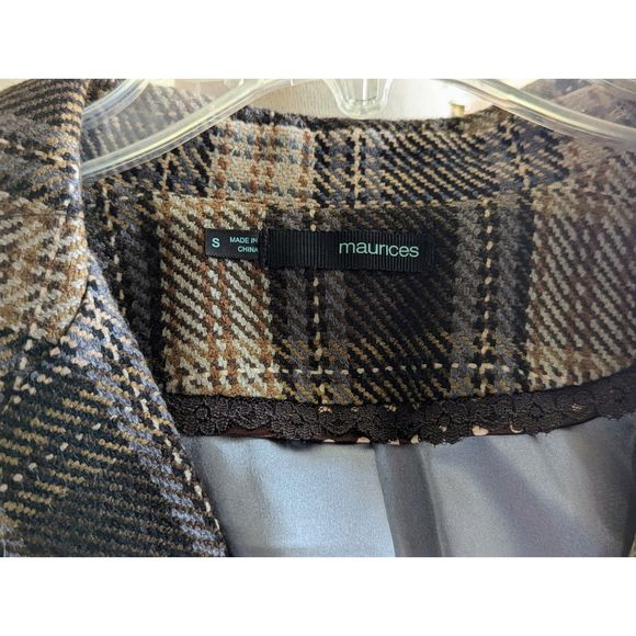 Maurices tweed brown plaid blazer   Sz S - Picture 5 of 10